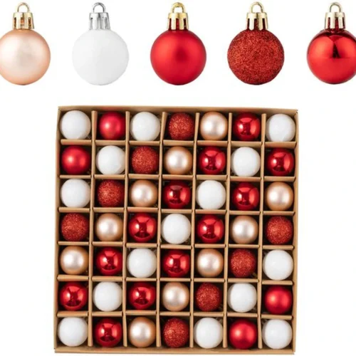 P-87213231369180-20260406092303.webp Unyqoos® Set van 49 rode mini-kerstballen in diverse stijlen voor feestelijke decoratie