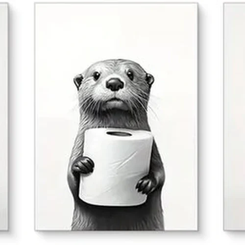 P-87213231370520-20260406123058.webp Unyqoos® Set van drie grappige zwart-wit posters voor badkamer en toilet decoratie