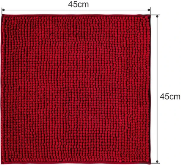 Unyqoos® Zachte Antislip Badmat, Waterabsorberende Chenille Douchemat voor Badkamer en Toilet, Rood, 45 x 45 cm