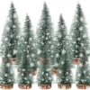 P-87213231392300-20260406092357.webp Unyqoos® Set van 10 Groene Mini-Kerstbomen met Sneeuweffect voor Tafeldecoratie