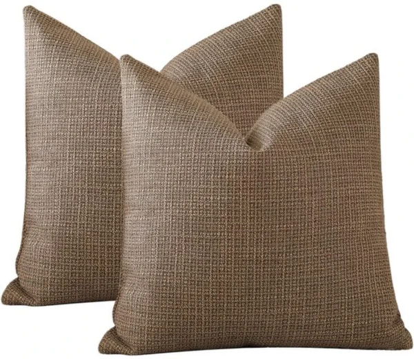 Unyqoos® Set van twee luxe kussenhoezen in koffiebruin voor stijlvolle huisdecoratie