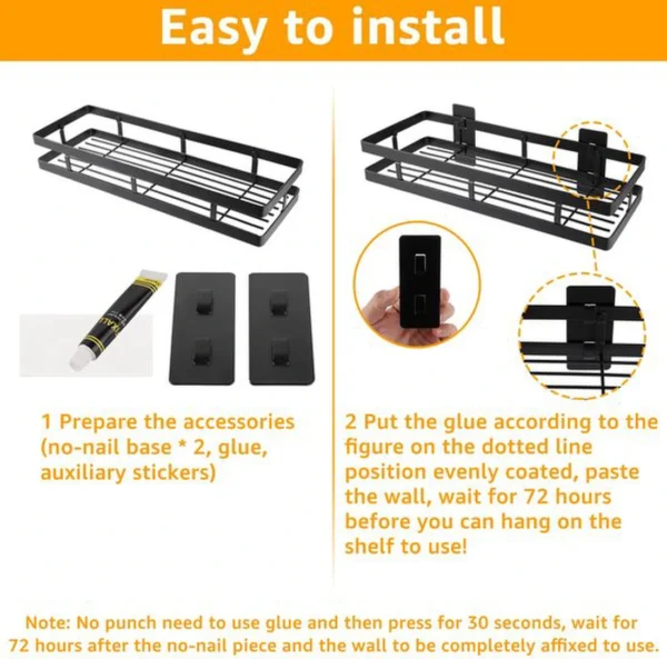 Unyqoos® Kruidenrek Set van 2 voor Muurmontage zonder Boren, Multifunctioneel en Ruimtebesparend