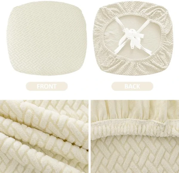 P-87213231427424-20260405183530.webp Unyqoos® Wasbare en rekbare stoelhoezen set voor eetkamerstoelen, crème kleur