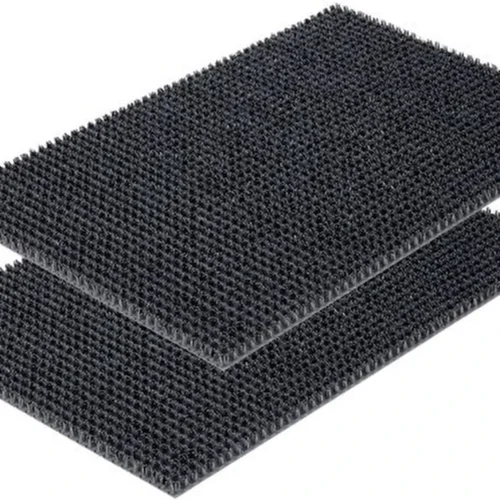Unyqoos® Set van twee grijze weerbestendige deurmatten met stevige borstelharen voor buiten