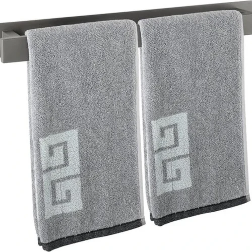 Unyqoos® Badehanddoekhouder Zelfklevend of Schroefmontage Roestvrij Staal Waterdicht en Ruimtebesparend 40 cm Grijs