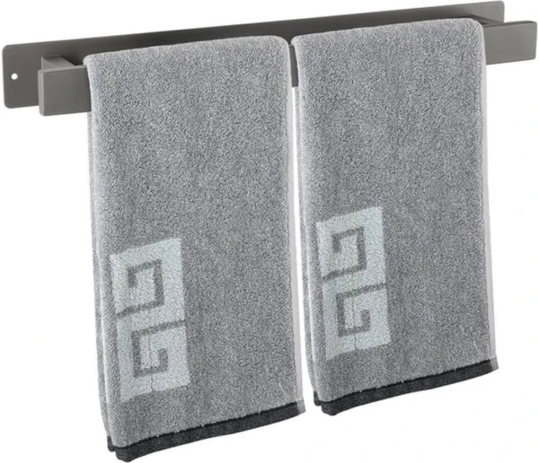 Unyqoos® Badehanddoekhouder Zelfklevend of Schroefmontage Roestvrij Staal Waterdicht en Ruimtebesparend 40 cm Grijs