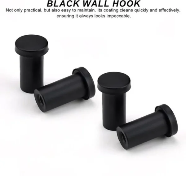 P-87213231444324-20260405181717.webp Unyqoos® Set van zes zwarte handdoekhaken voor badkamer en keuken met schroeven