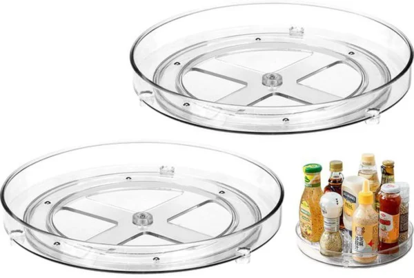 P-87213231466030-20260406094338.webp Unyqoos® Ronde draaiplateau set voor veelzijdige organisatie in keuken en badkamer