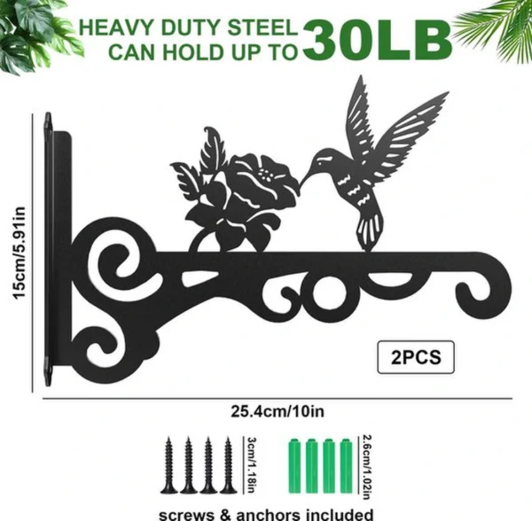 P-87213231480721-20260406120104.webp Unyqoos® Set van twee decoratieve metalen wandhaken voor planten en accessoires
