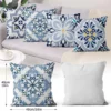 Unyqoos® Set van 4 decoratieve kussenslopen met boho-geometrische prints in blauw en geel