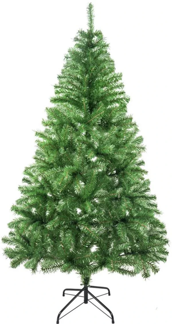 Unyqoos® Glittergroene kunstkerstboom met metalen standaard en flexibele takken