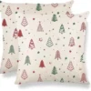 P-87213231529180-20260406111000.webp Unyqoos® Set van 2 linnen kussenslopen met kerstmotief in rood en ontwerp