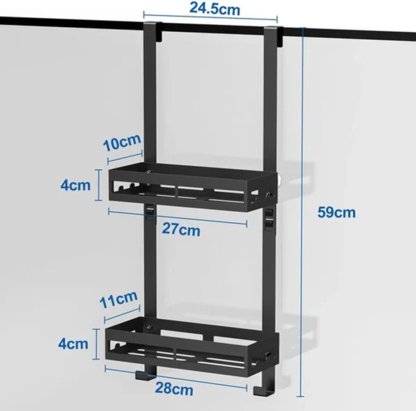 Unyqoos® Hangende doucheplank met twee manden voor badkamer zonder boren nodig