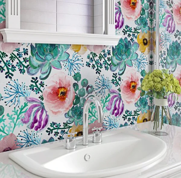 Unyqoos® Decoratieve zelfklevende folie met groene bloemen voor meubels en wanden