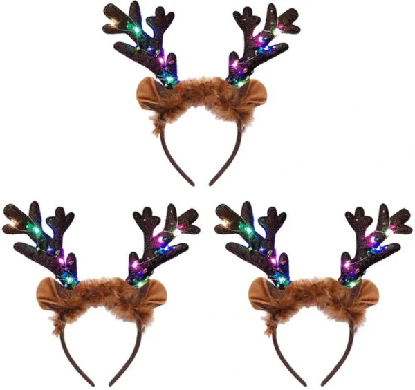 Unyqoos® Feestelijke LED Haarband met Rendiergewei voor Kerst en Cosplay