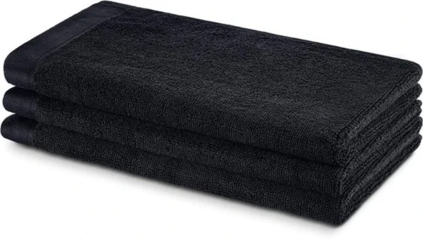Unyqoos® Zwarte Luxe Gastendoekjes Set van 3 Stuks - 100% Katoen - 30x50 cm