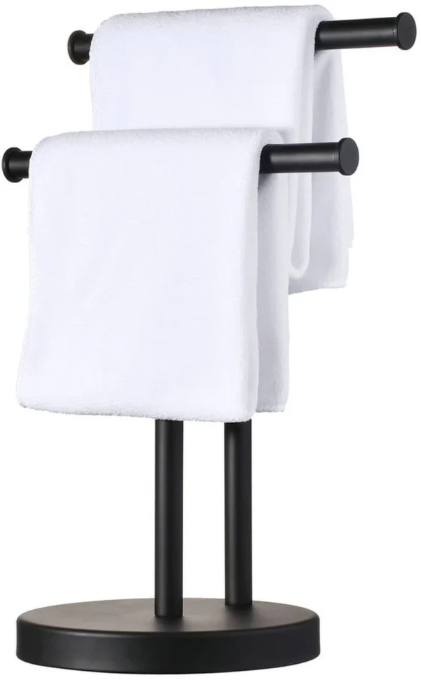 Unyqoos® Vrijstaande handdoekhouder met dubbele stang voor badkamer en keuken