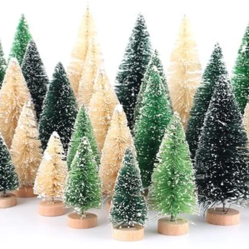 P-87213231609130-20260406092848.webp Unyqoos® Set van 30 Miniatuur Kerstbomen voor Binnen Decoratie in Verschillende Kleuren en Maten
