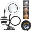 Unyqoos® Dimbare LED Vergrootlamp met Flexibele Zwanenhals en Clip voor Werktafels