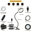 Unyqoos® Dimbare LED Vergrootlamp met Flexibele Zwanenhals en Clip voor Werktafels