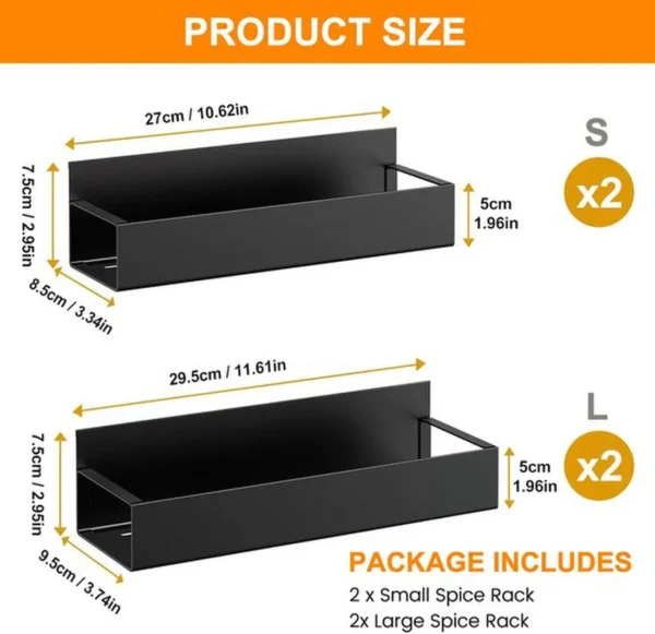 P-87213231628701-20260406102425.webp Unyqoos® Set van vier magnetische kruidenrekken voor efficiënte keukenorganisatie