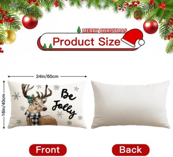 Unyqoos® Set van vier kussenslopen met sneeuwpop en eland design voor kerstdecoratie