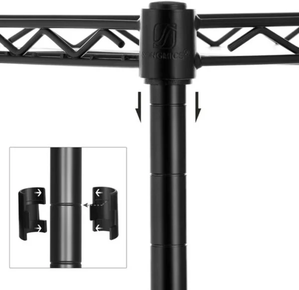 Unyqoos® Stijlvol Zwart Keukenrek met 3 Verstelbare Niveaus voor Kruidenopslag