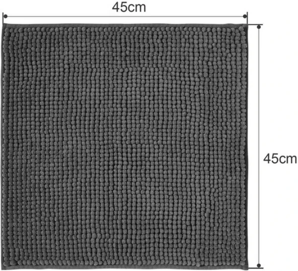 Unyqoos® Zachte Antislip Badmat van Chenille voor Badkamer en Douche, Donkergrijs, 45 x 45 cm