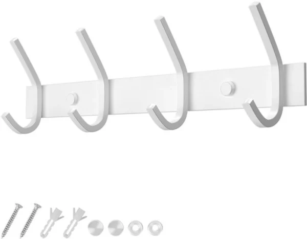 Unyqoos® Kledinghaken Wandmontage Met Vier Sterke Roestvrij Stalen Haken Voor Zware Belasting Tot 20 Kg