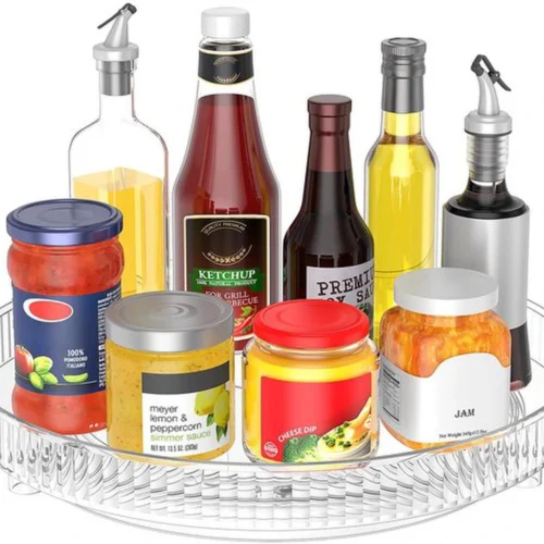 Unyqoos® Draaibaar Keuken- en Koelkast Plateau voor Optimale Organisatie en Efficiënte Opslag van Kruiden en Flessen