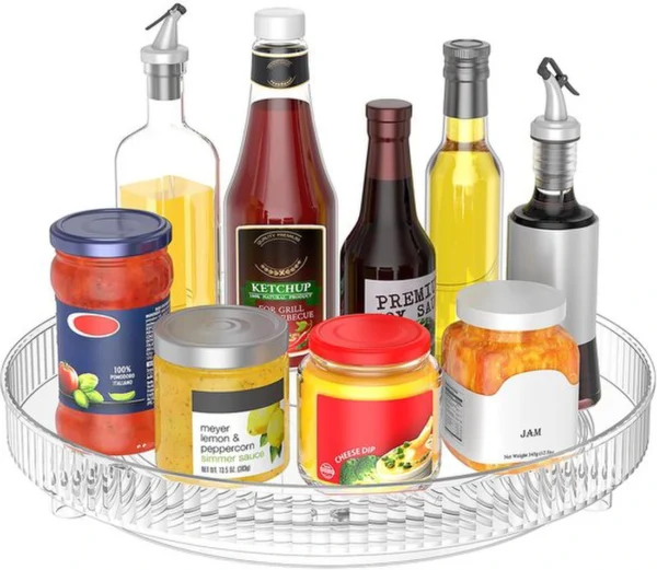 Unyqoos® Draaibaar Keuken- en Koelkast Plateau voor Optimale Organisatie en Efficiënte Opslag van Kruiden en Flessen