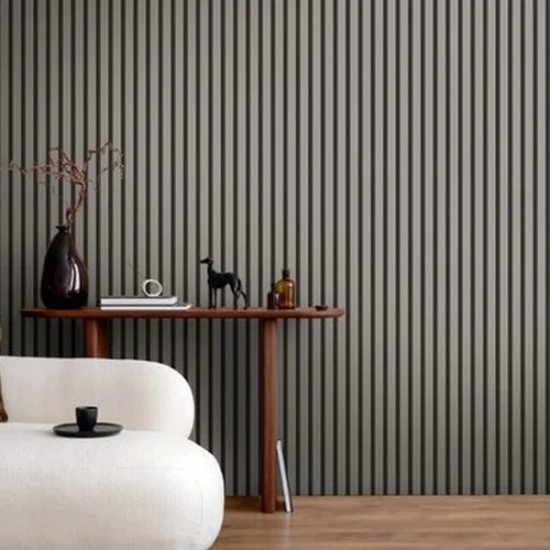 P-87213231729300-20260405112927.webp Unyqoos® Stijlvol vliesbehang met houtlook en wandpaneelmotief in grijs en zwart