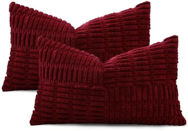 Unyqoos® Set van 2 decoratieve corduroy kussenslopen met gestreept patroon voor interieur