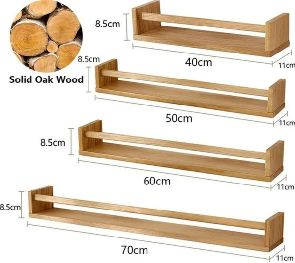 Unyqoos® Massief eiken wandplank voor kinderkamer en meer, eenvoudig te monteren