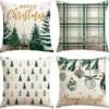 Unyqoos® Set van 4 decoratieve kerstkussenhoezen voor een feestelijke sfeer in huis