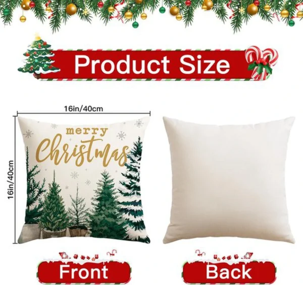 Unyqoos® Set van 4 decoratieve kerstkussenhoezen voor een feestelijke sfeer in huis