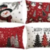 P-87213231771020-20260406110653.webp Unyqoos® Set van 4 decoratieve kussenhoezen met kerstmotief voor woonkamer en slaapkamer