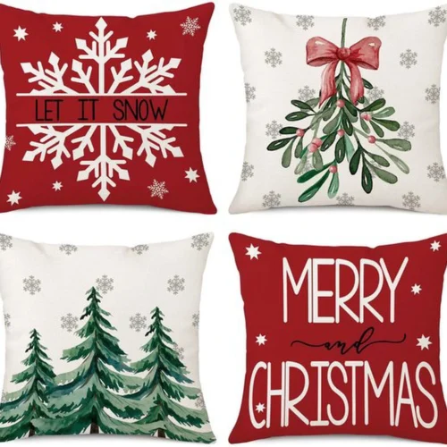 P-87213231780550-20260406111430.webp Unyqoos® Set van 4 feestelijke kussenslopen van linnen voor kerstdecoratie