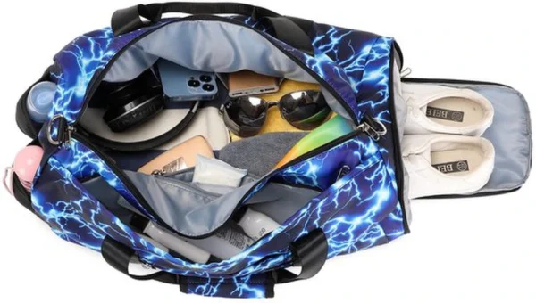 Unyqoos® Multifunctionele Sport- en Reistas voor Jongens met Schoenenvak en Waterdichte Vakken, 33 Liter Capaciteit, Blauw