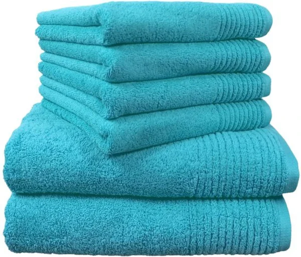 P-87213231801570-20260405182322.webp Unyqoos® Zachte en Luxe Handdoekenset van Katoen met Stijlvolle Turquoise Kleur