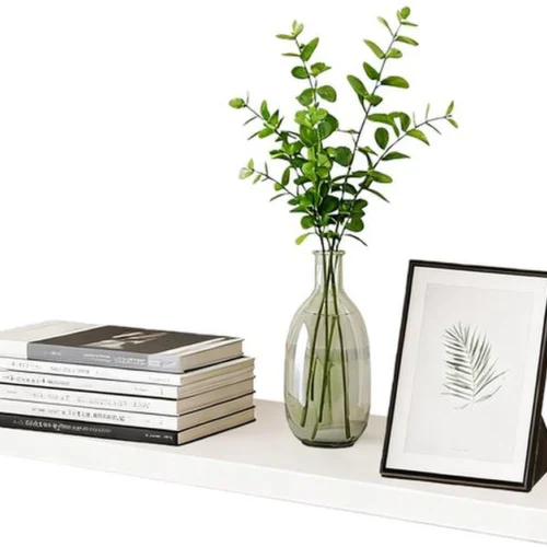 P-87213231825260-20260406082409.webp Unyqoos® Wandplank van massief hout in wit met moderne uitstraling en hoge draagkracht
