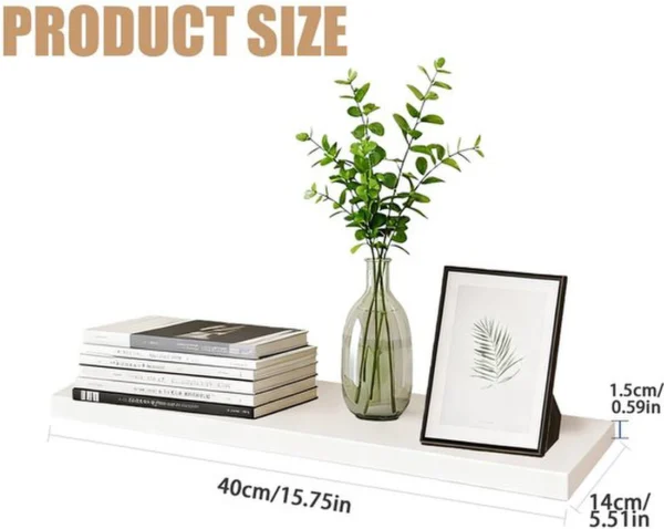 Unyqoos® Wandplank van massief hout in wit met moderne uitstraling en hoge draagkracht