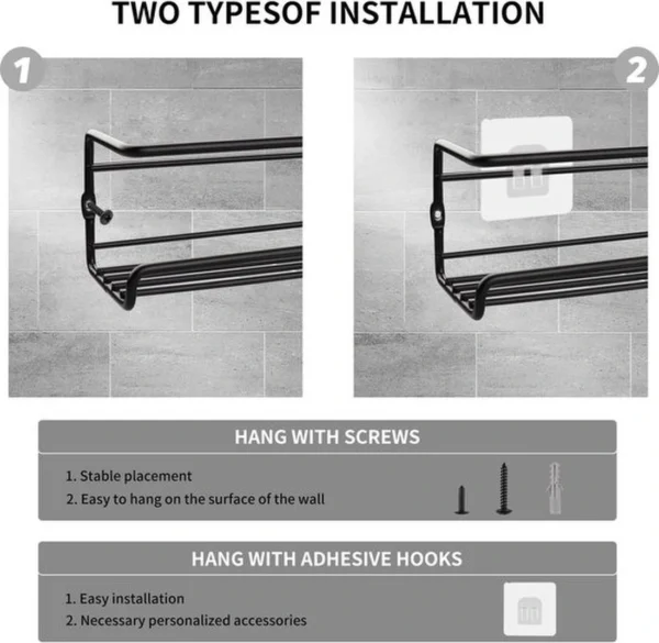 Unyqoos® Metalen hangend kruidenrek voor muurmontage zonder boren in moderne stijl