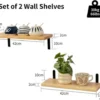P-87213231844211-20260406080838.webp Unyqoos® Set van twee eikenhouten zwevende wandplanken met zwarte klemmen