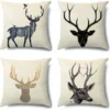 P-87213231846365-20260406111503.webp Unyqoos® Set van Vier Zachte Fluwelen Kussenhoezen met Hertmotief voor Bank en Bed