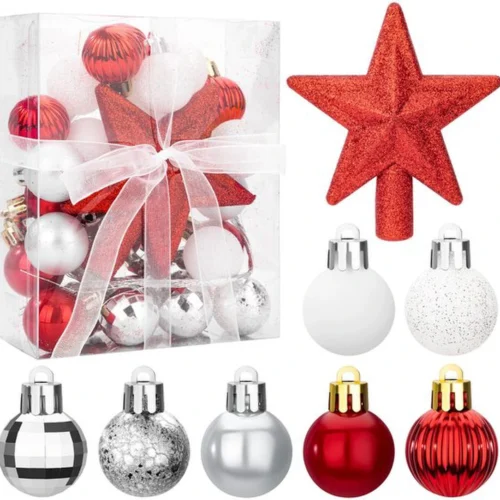 P-87213231856880-20260406093038.webp Unyqoos® Set van 30 kleurrijke mini-kerstballen voor sfeervolle feestdecoratie