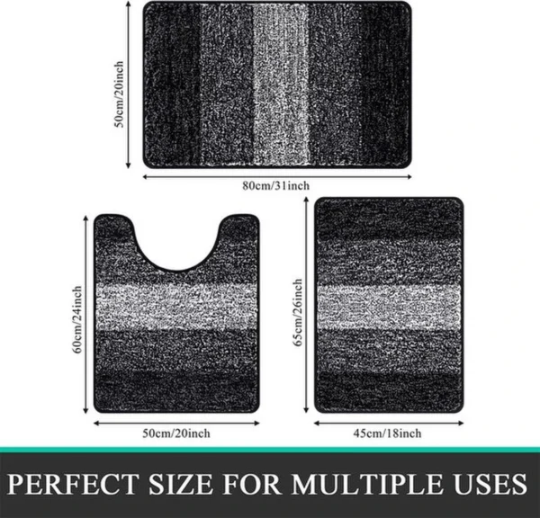 Unyqoos® Zachte en Absorberende 3-Delige Antislip Badkamermatten Set voor Slaapkamer en Badkamer