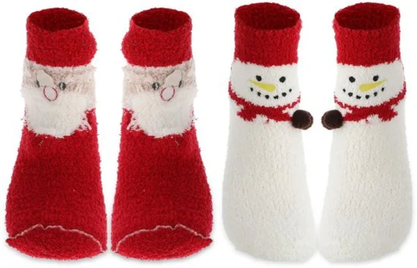 Unyqoos® Warme en Zachte Kerstsokken voor Dames met Vrolijke Designs, 2 Paar
