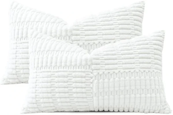 P-87213231886584-20260406111746.webp Unyqoos® Set van 2 zachte corduroy kussenslopen met boho gestreept patroon