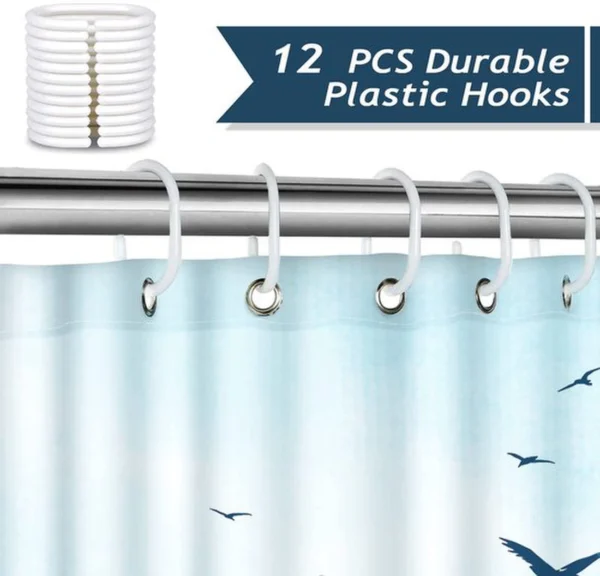 P-87213231890065-20260403112842.webp Unyqoos® Douchescherm met Japanse Golfprint, Waterafstotend en Schimmelwerend, 180 x 200 cm, Inclusief Haken